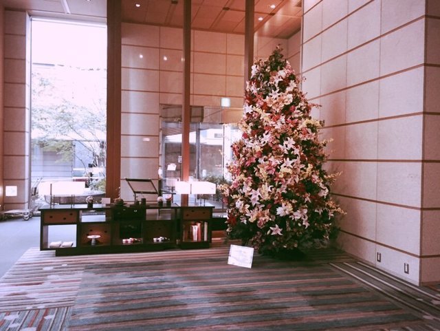 酒店大堂已经装饰好圣诞树啦